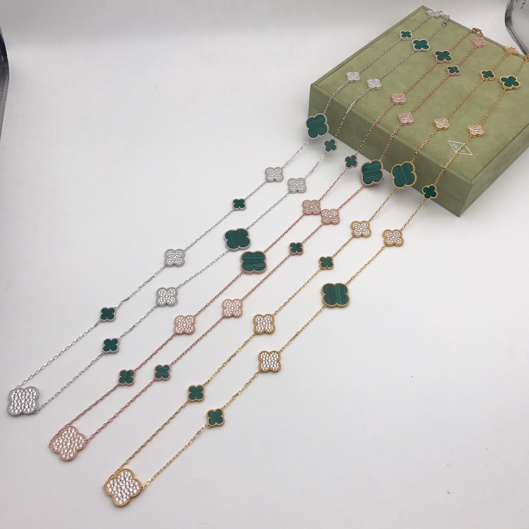 VCN004 Magic Alhambra long necklace with diamond, 16 motifs - ccjewelryacc