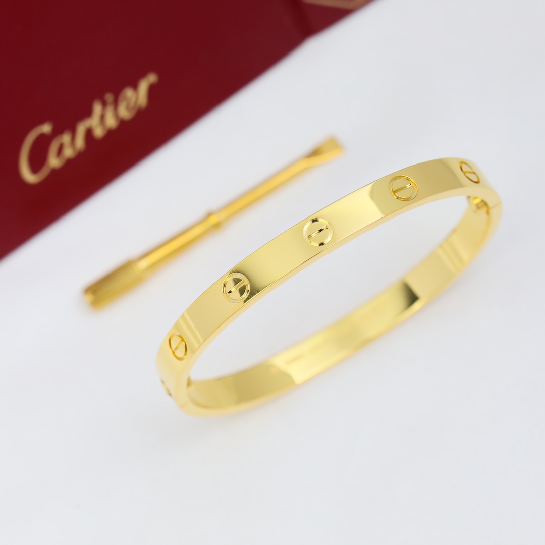 CTSV004  18k Gold LOVE bracelet, classic model 6.1MM - ccjewelryacc