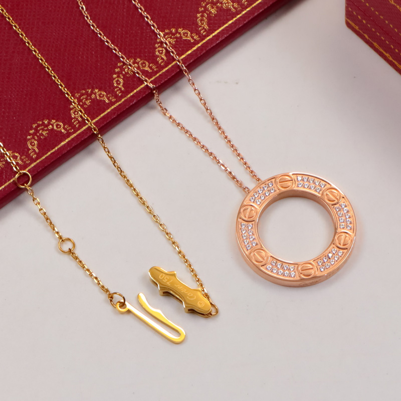 CTN001 Full diamond love pendant necklace - ccjewelryacc