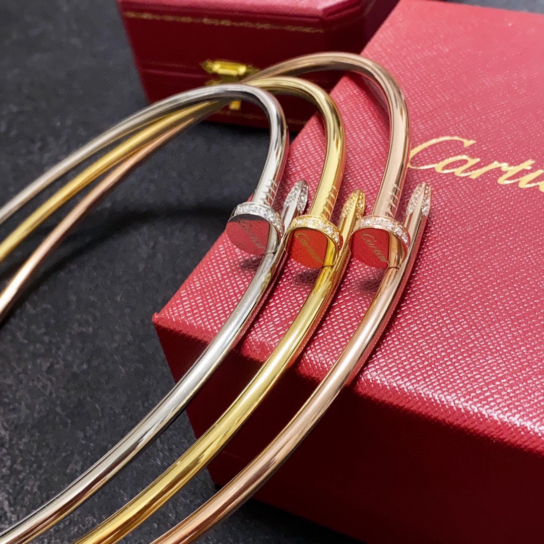 CTN024 Juste un Clou torque necklace, small model, diamonds - ccjewelryacc