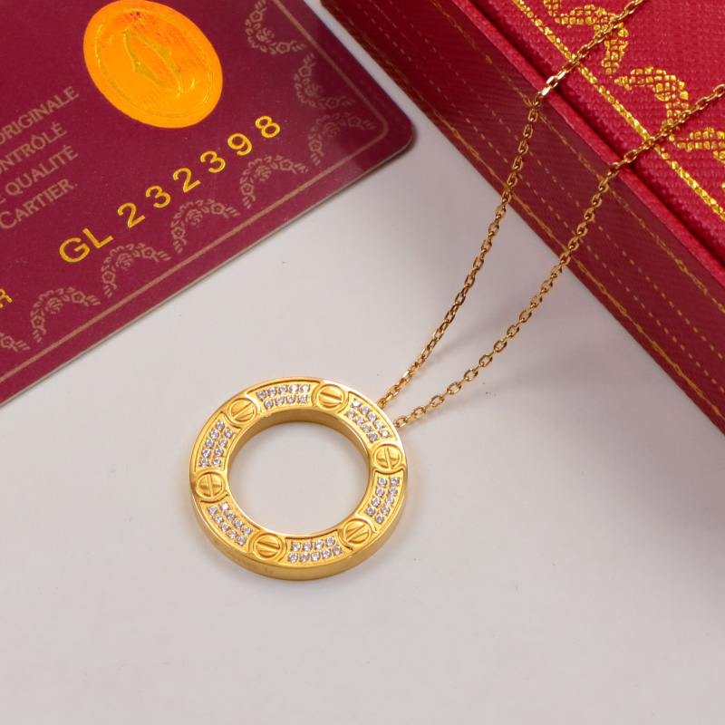 CTN001 Full diamond love pendant necklace - ccjewelryacc