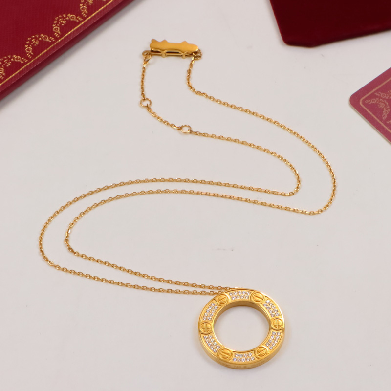 CTN001 Full diamond love pendant necklace - ccjewelryacc