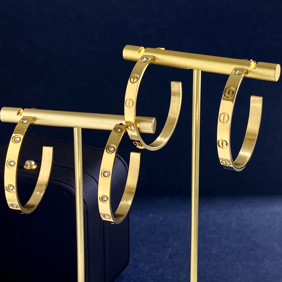 CTE032 Titanium steel Love hoop earrings 4mm - ccjewelryacc