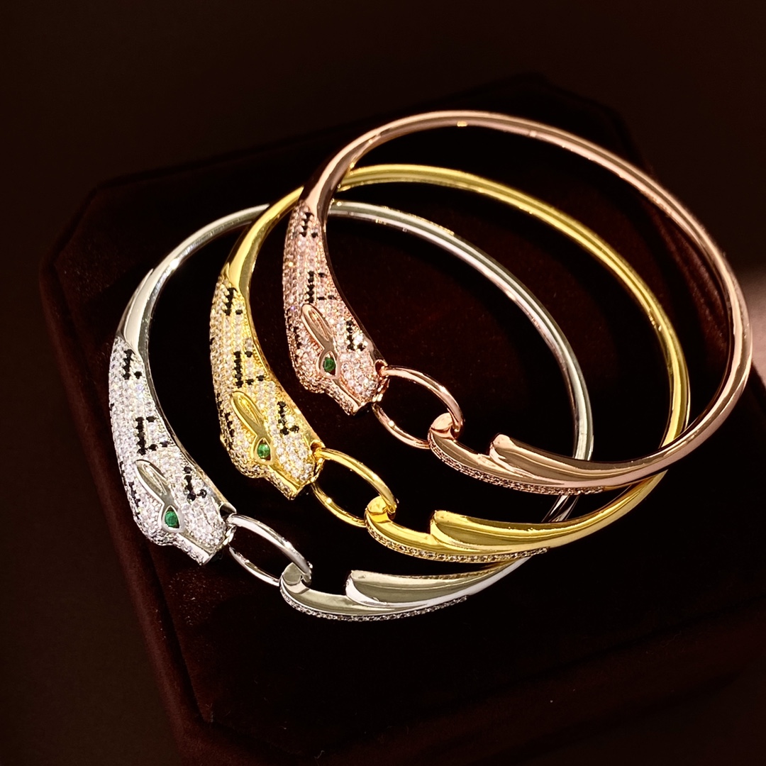 CTS025 Full diamond Panther leopard bracelet - ccjewelryacc