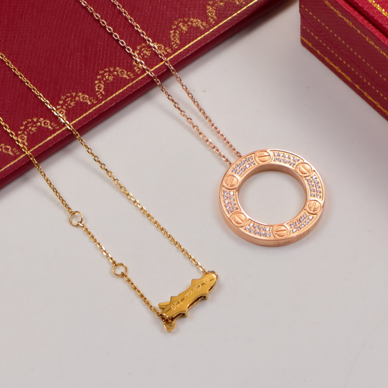 CTN001 Full diamond love pendant necklace - ccjewelryacc