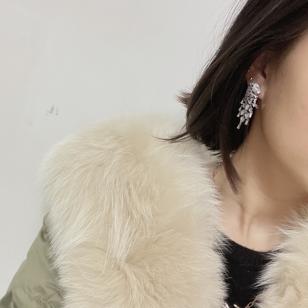 CTEV006 18k Gold full diamond panthère de cartier earrings - ccjewelryacc