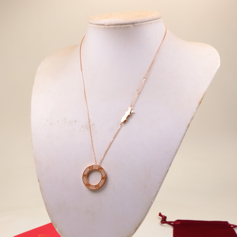 CTN001 Full diamond love pendant necklace - ccjewelryacc