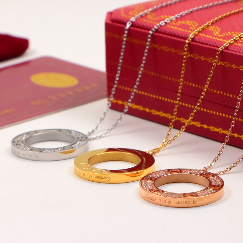 CTN001 Full diamond love pendant necklace - ccjewelryacc