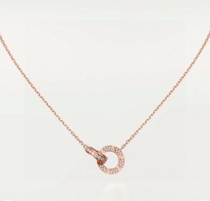 CTNV008 18K Gold LOVE pendant necklace , paved - ccjewelryacc