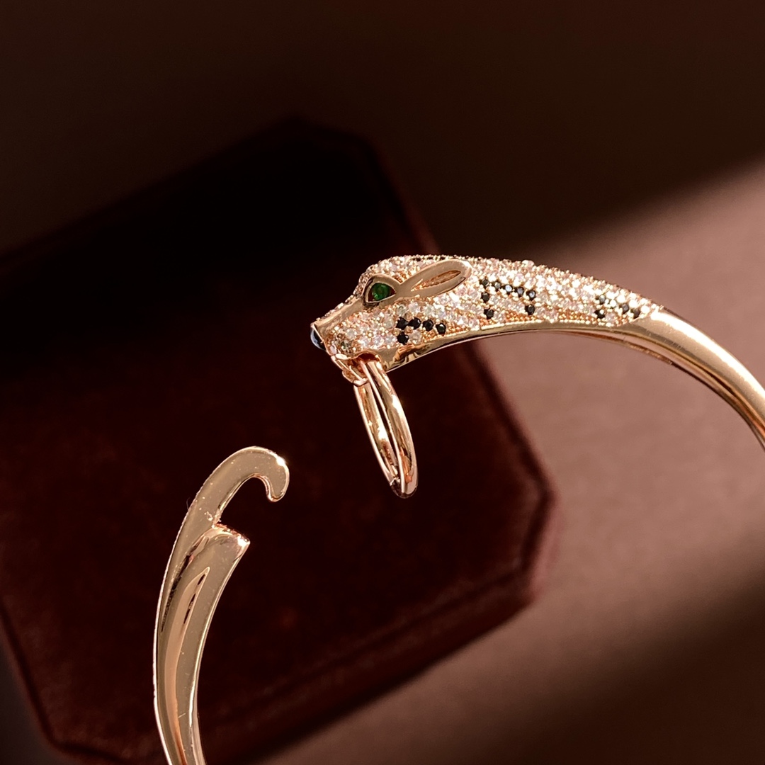 CTS025 Full diamond Panther leopard bracelet - ccjewelryacc