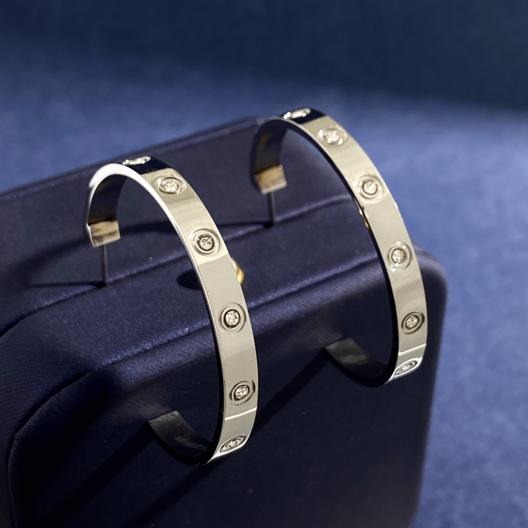 CTE032 Titanium steel Love hoop earrings 4mm - ccjewelryacc