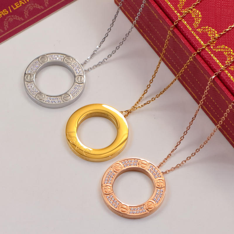 CTN001 Full diamond love pendant necklace - ccjewelryacc