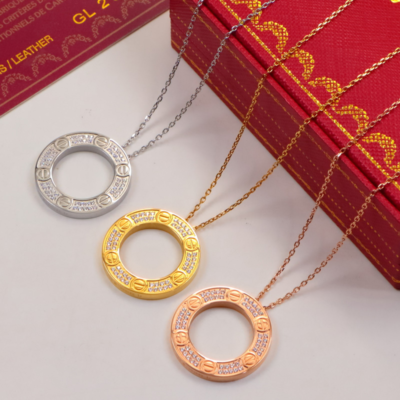 CTN001 Full diamond love pendant necklace - ccjewelryacc