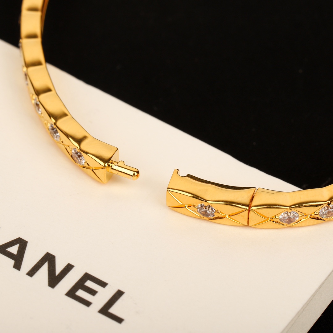 CCSV001 18K Gold Narrow Mini COCO Crush Bangle Bracelet - ccjewelryacc