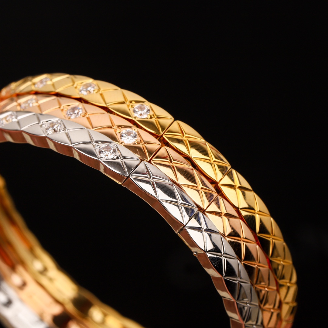 CCSV001 18K Gold Narrow Mini COCO Crush Bangle Bracelet - ccjewelryacc