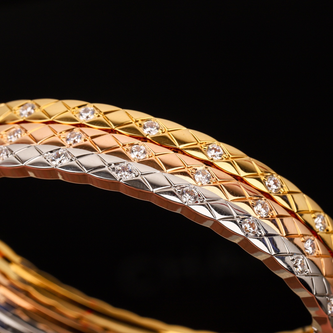 CCSV001 18K Gold Narrow Mini COCO Crush Bangle Bracelet - ccjewelryacc