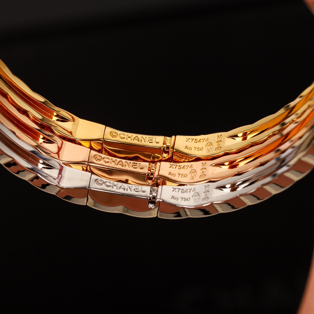 CCSV001 18K Gold Narrow Mini COCO Crush Bangle Bracelet - ccjewelryacc