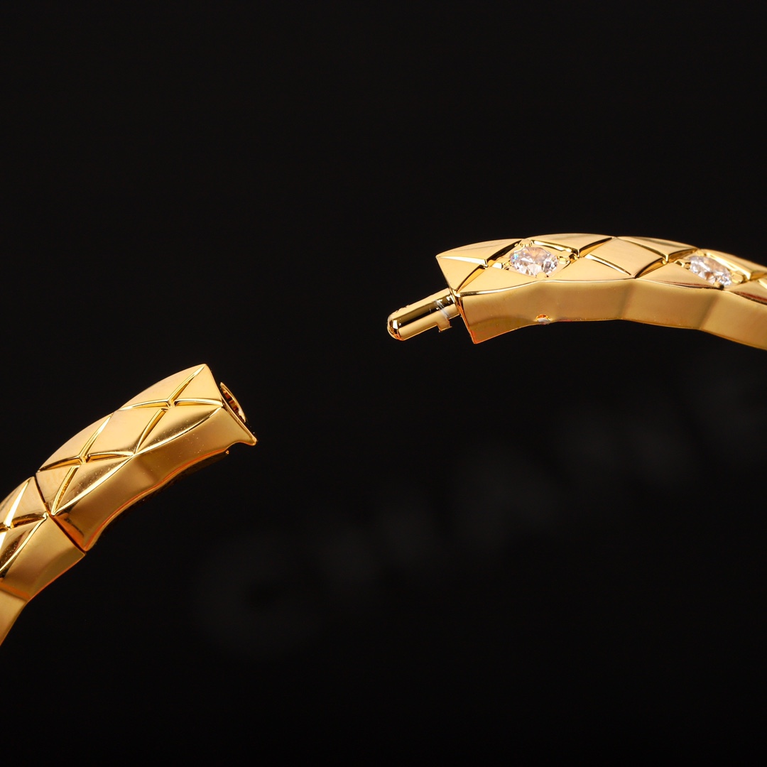 CCSV001 18K Gold Narrow Mini COCO Crush Bangle Bracelet - ccjewelryacc