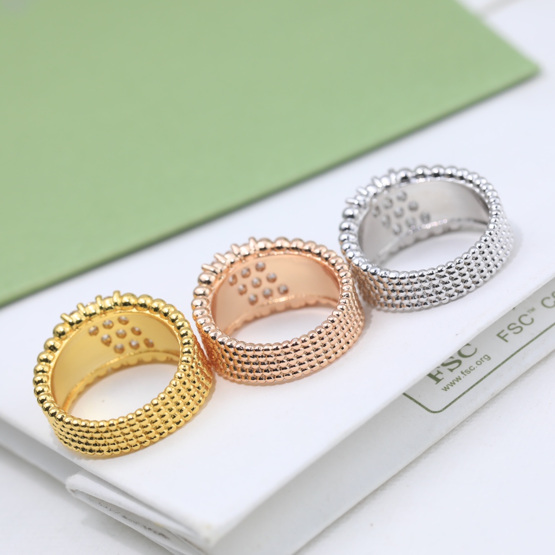 VCRV002 18K Gold VCA Perlée diamonds ring, 5 rows - ccjewelryacc