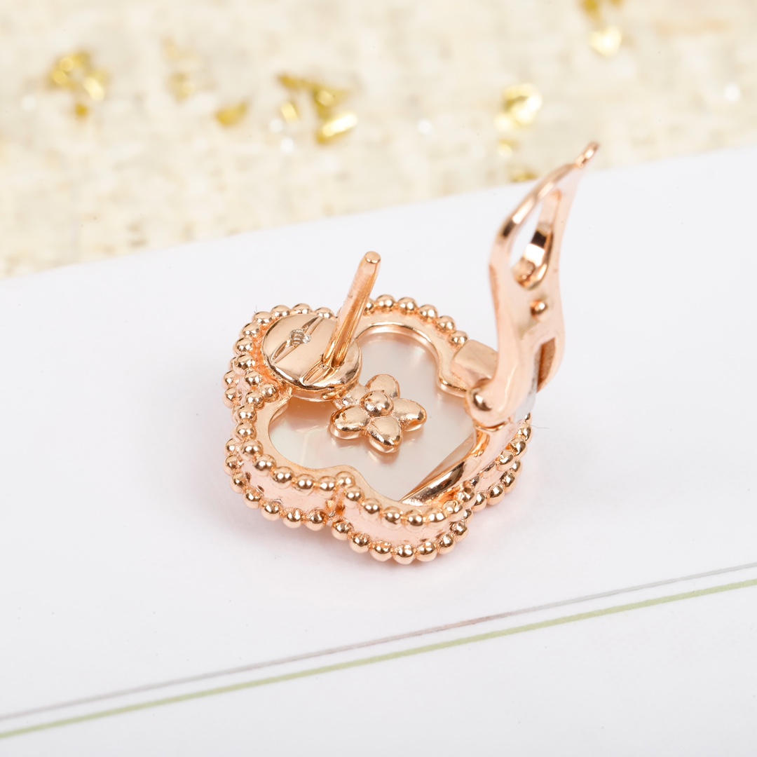 VCES004 18k rose gold vca Lucky spring earrings clip - ccjewelryacc