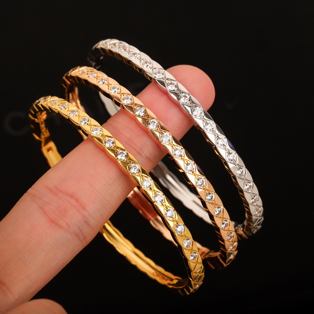 CCSV001 18K Gold Narrow Mini COCO Crush Bangle Bracelet - ccjewelryacc