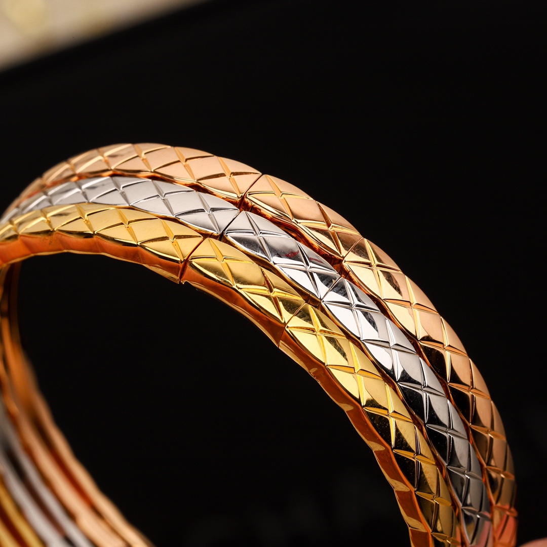 CCSV001 18K Gold Narrow Mini COCO Crush Bangle Bracelet - ccjewelryacc