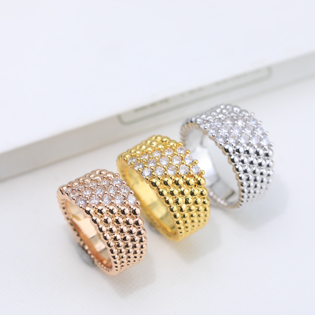 VCRV002 18K Gold VCA Perlée diamonds ring, 5 rows - ccjewelryacc