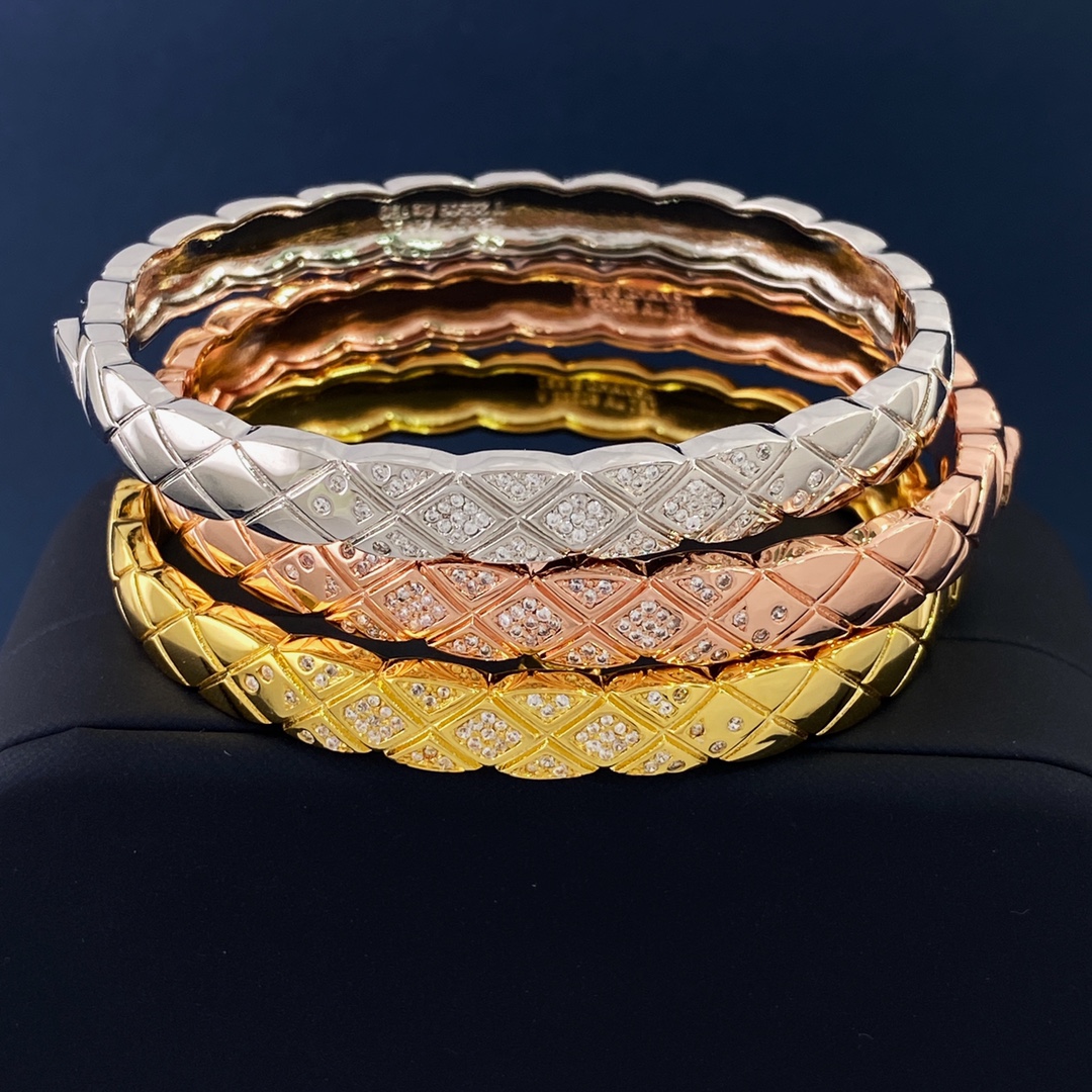 CCSV002 V-Gold Wide metal COCO Crush Bangle Bracelet - ccjewelryacc