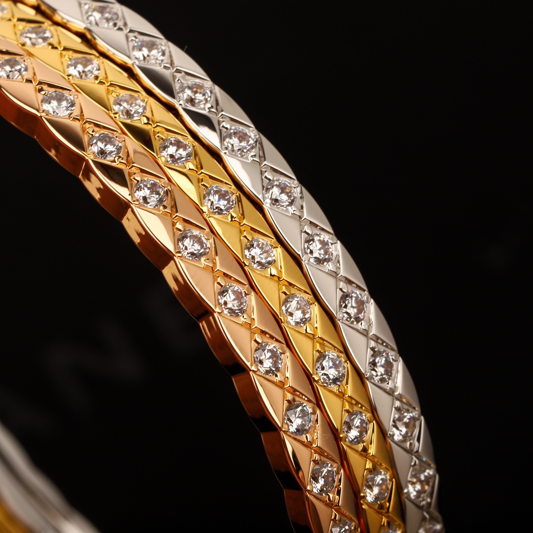 CCSV001 18K Gold Narrow Mini COCO Crush Bangle Bracelet - ccjewelryacc