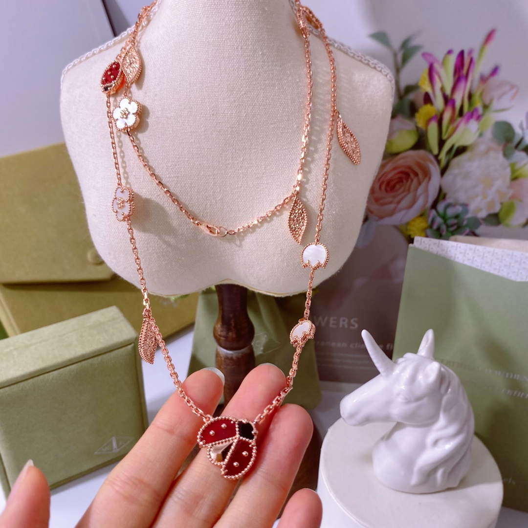 VCN012 Vca lucky spring Long necklace 15 motifs - ccjewelryacc