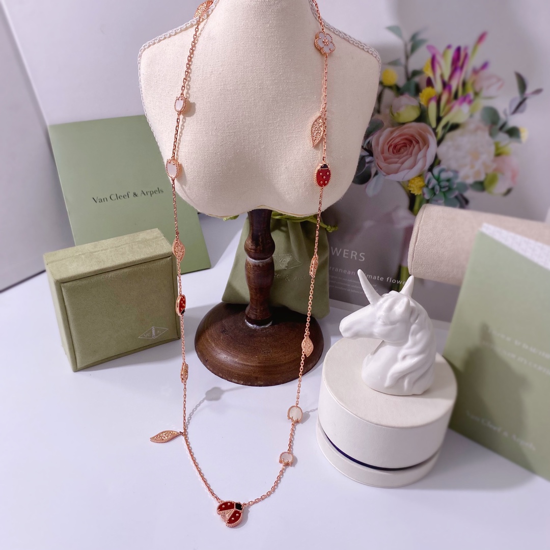 VCN012 Vca lucky spring Long necklace 15 motifs - ccjewelryacc