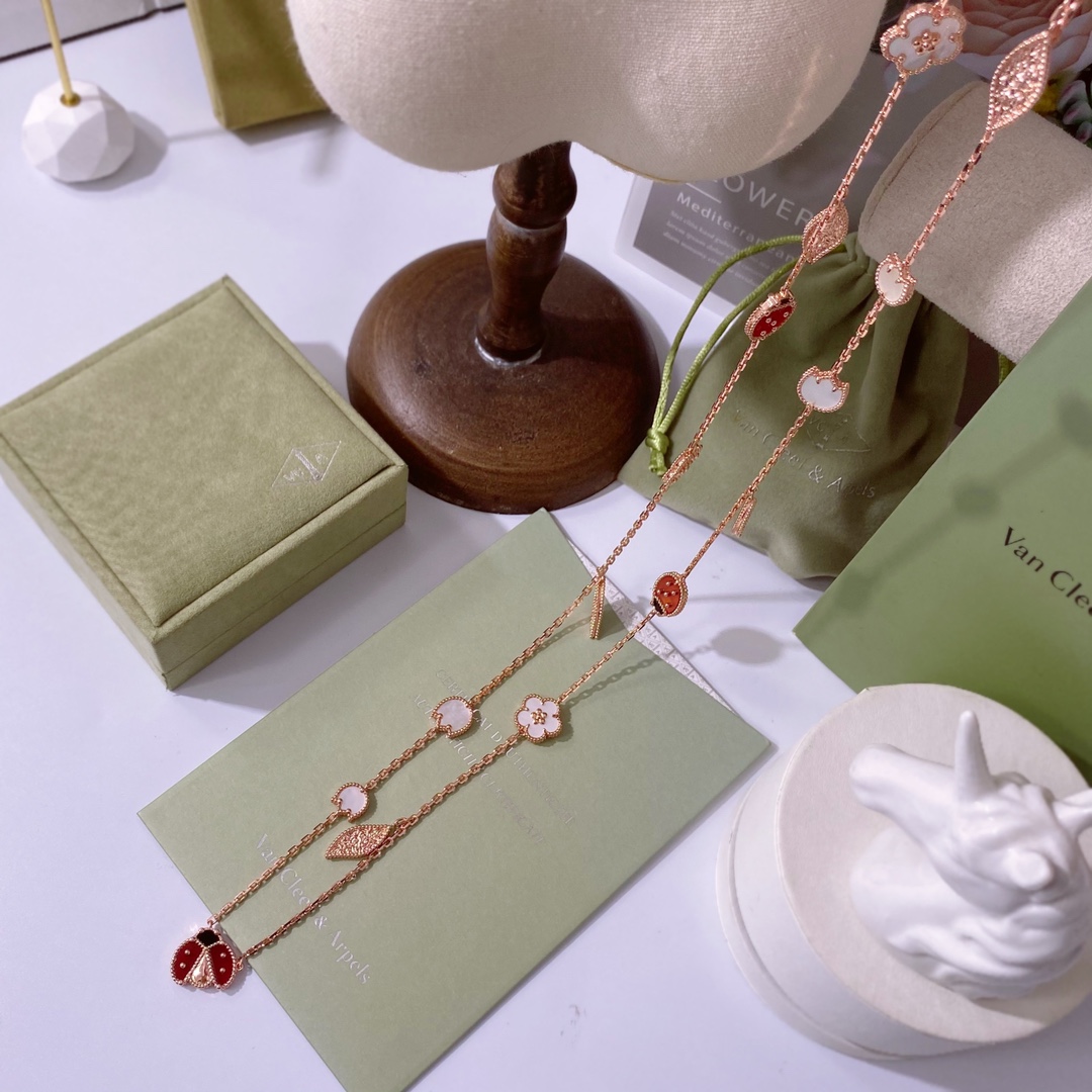 VCN012 Vca lucky spring Long necklace 15 motifs - ccjewelryacc