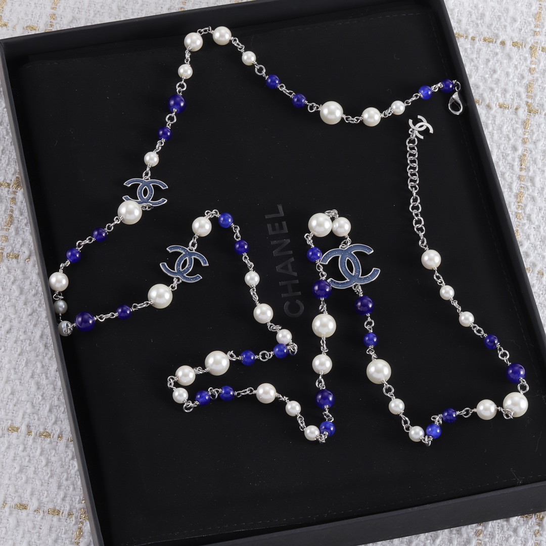 CCL061 CC long pearl Sweater necklace - ccjewelryacc