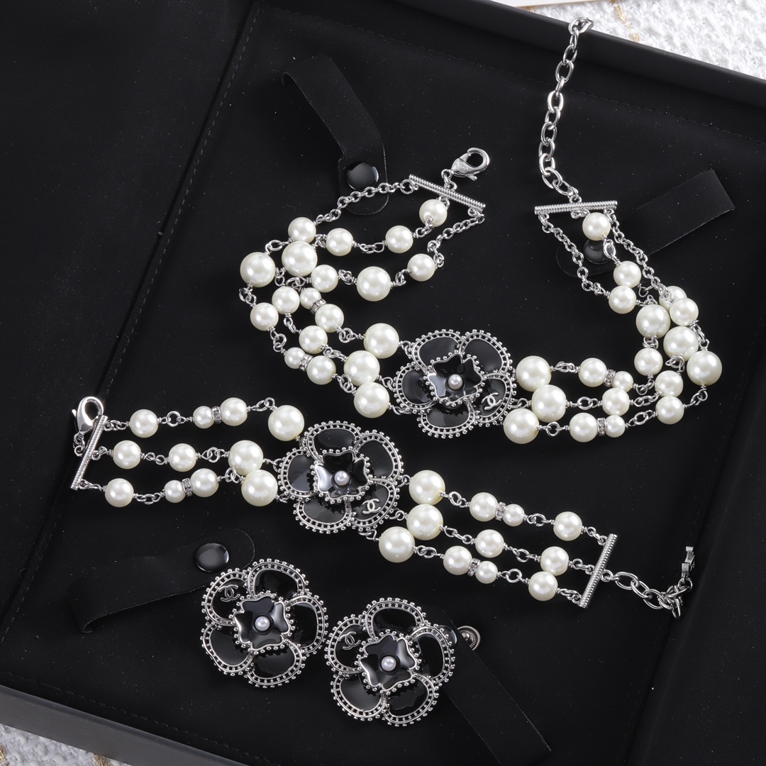CCN201 CC Choker necklace Bracelet earrings - ccjewelryacc