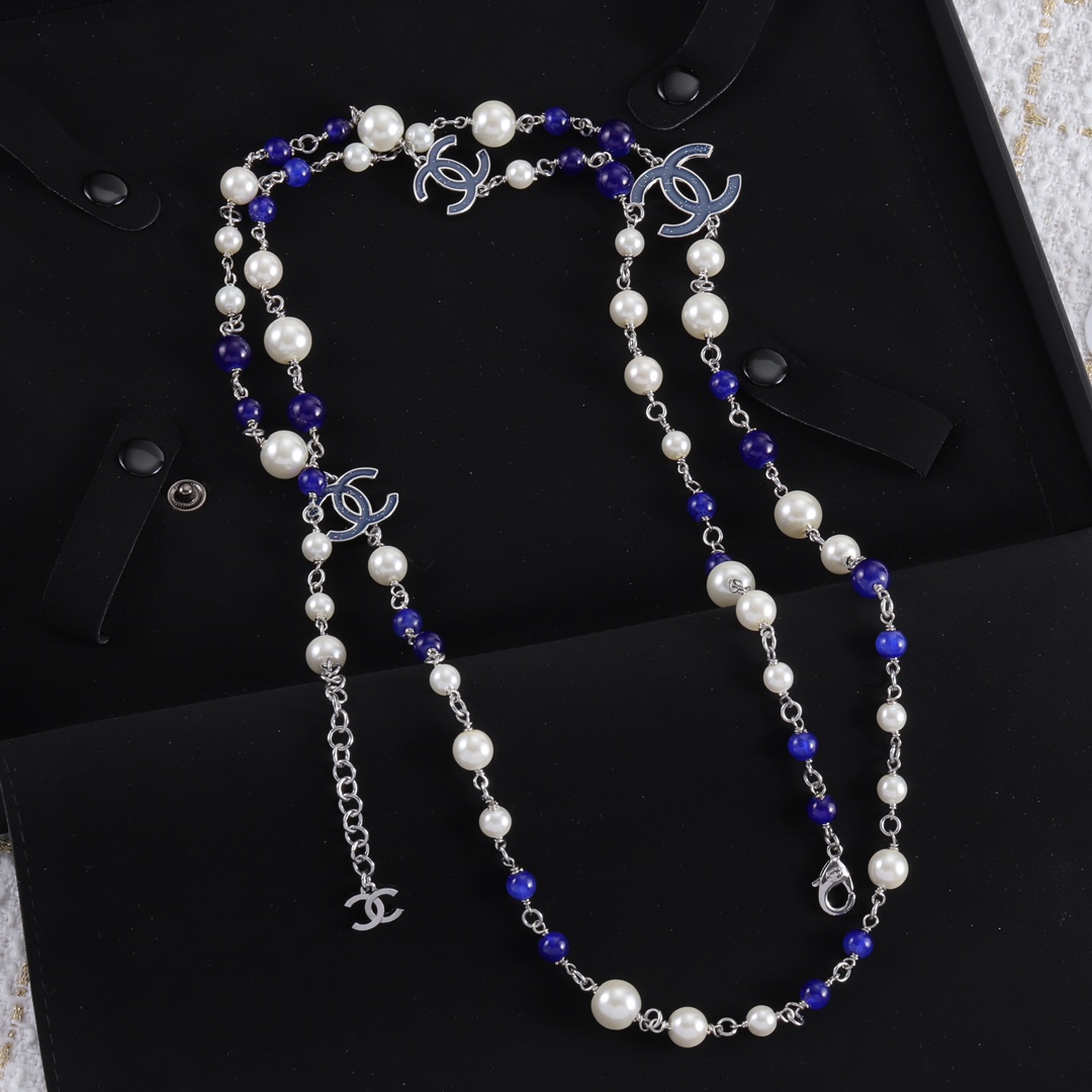 CCL061 CC long pearl Sweater necklace - ccjewelryacc