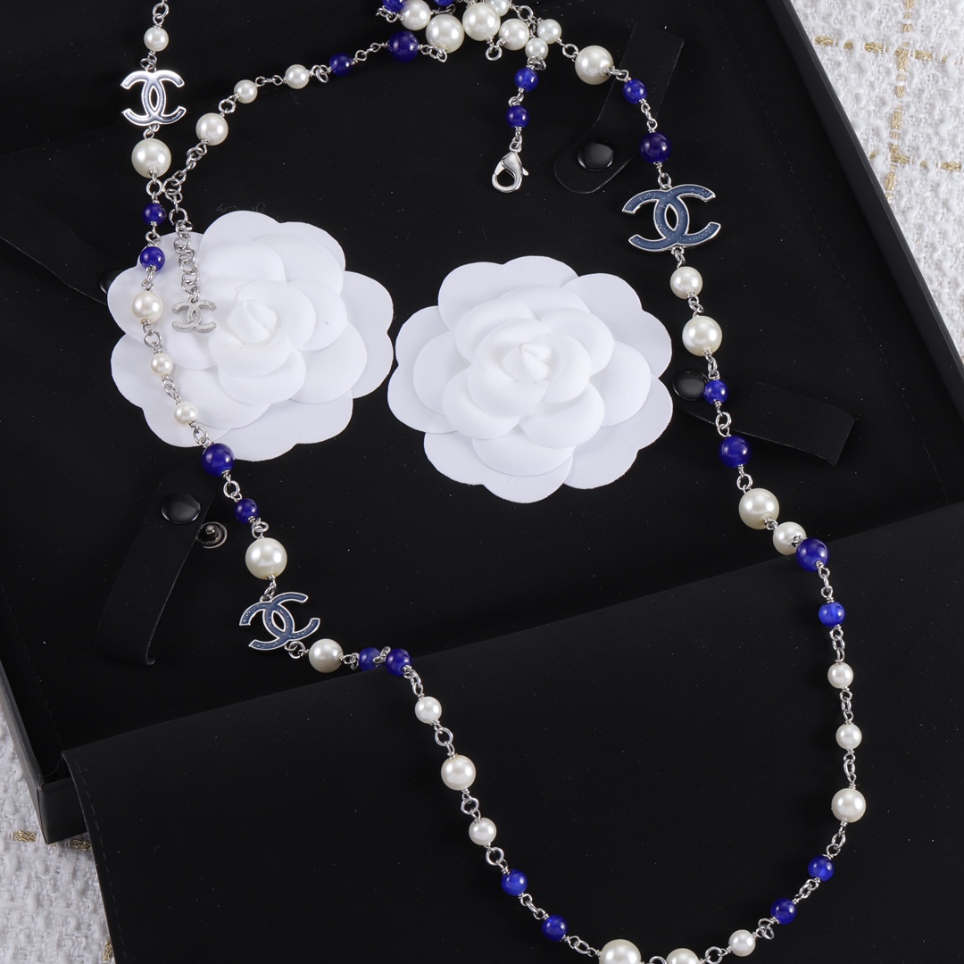 CCL061 CC long pearl Sweater necklace - ccjewelryacc