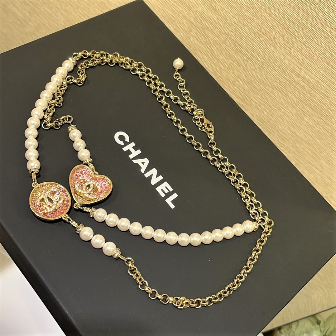 CCN009 CC Pink Heart Necklace earring bracelet collection - ccjewelryacc