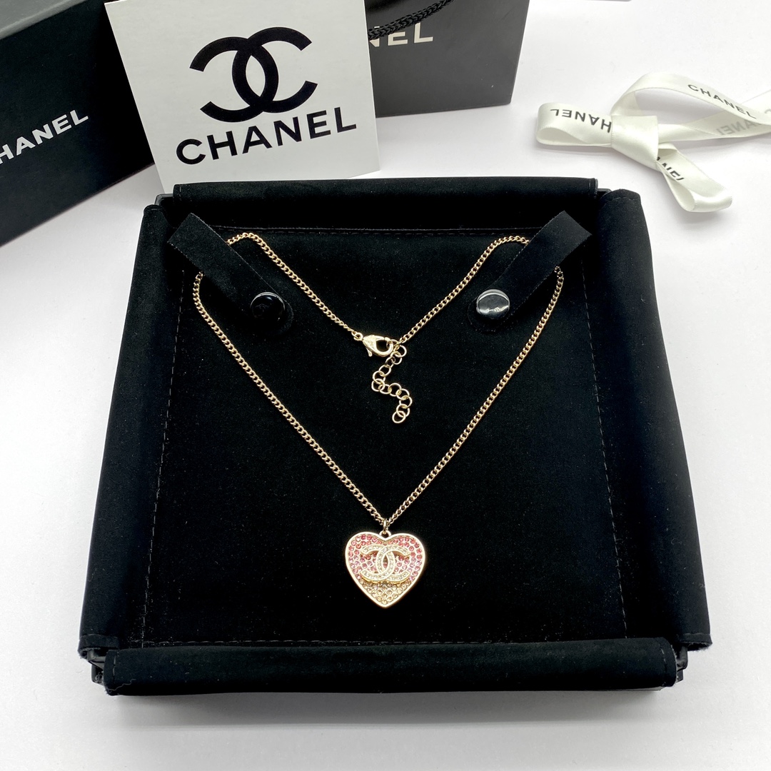 CCN009 CC Pink Heart Necklace earring bracelet collection - ccjewelryacc