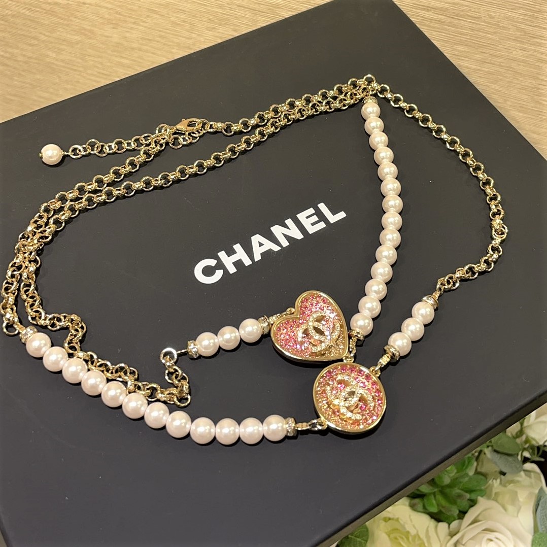 CCN009 CC Pink Heart Necklace earring bracelet collection - ccjewelryacc