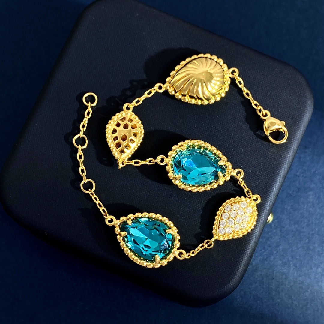 OJS0001 Colorful Drop Gemstone full crystal diamond bracelet - ccjewelryacc