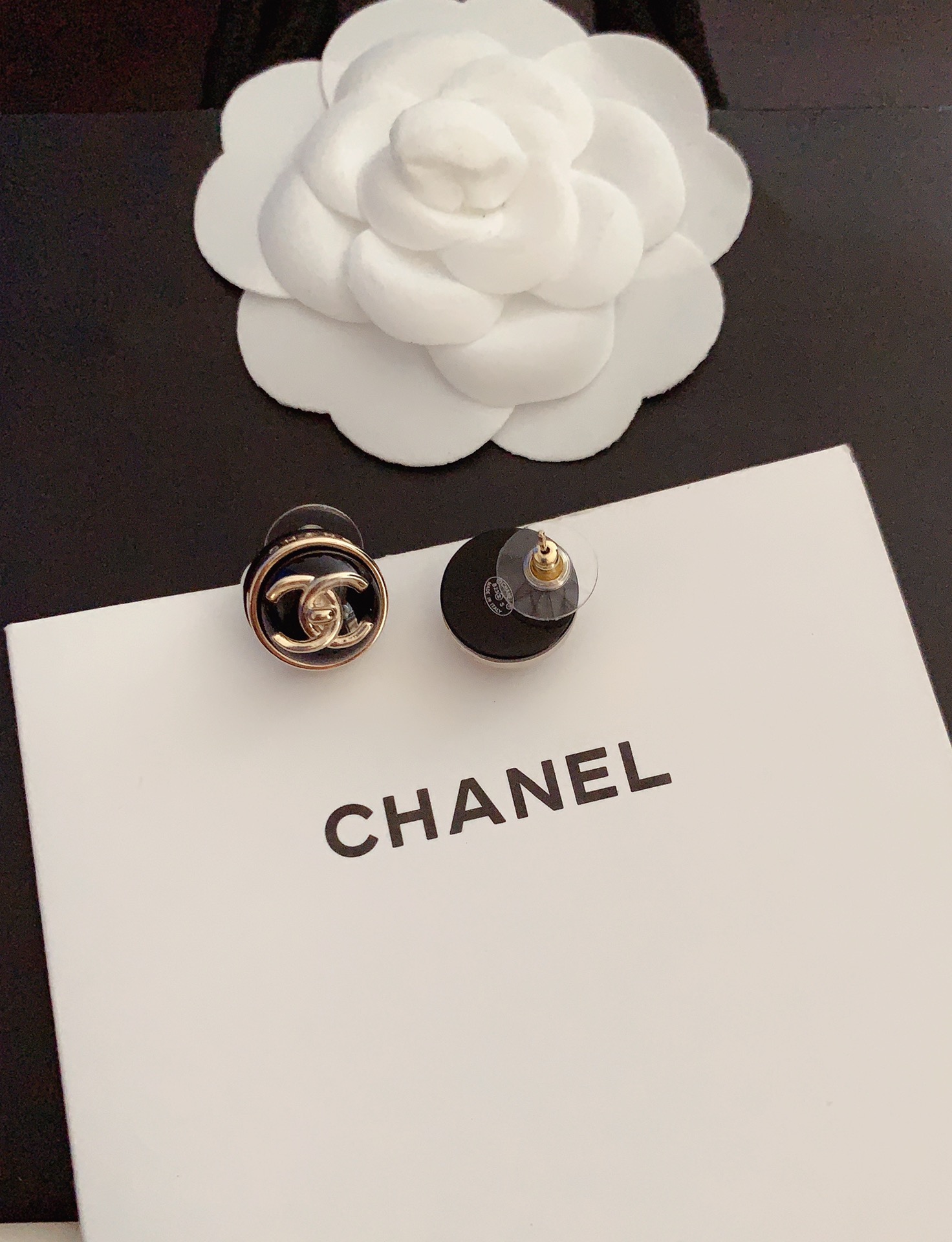 CCN490 Resin CC Logo leather choker necklace stud earring - ccjewelryacc