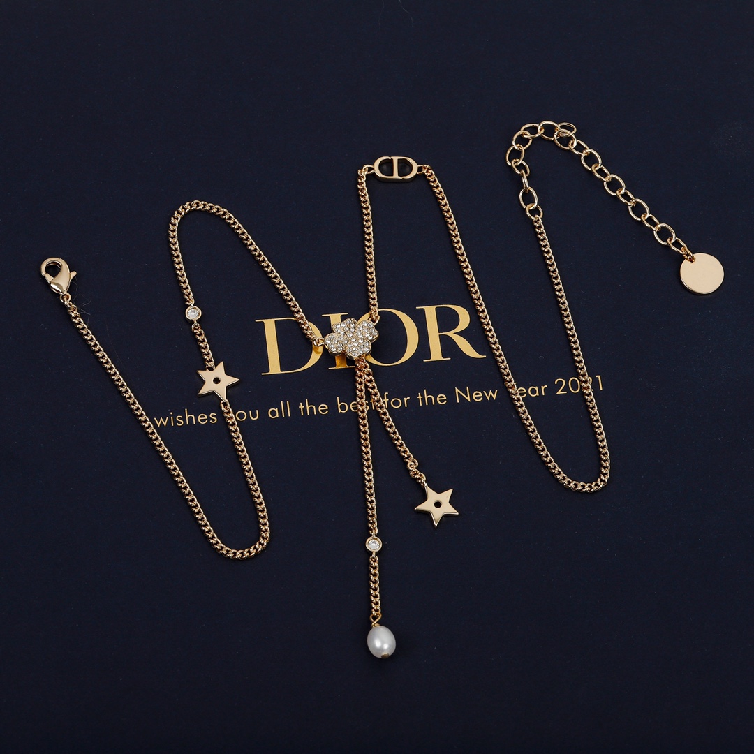 CDN337 CD Swarovski crystal Four Leaf Clover Necklace - ccjewelryacc