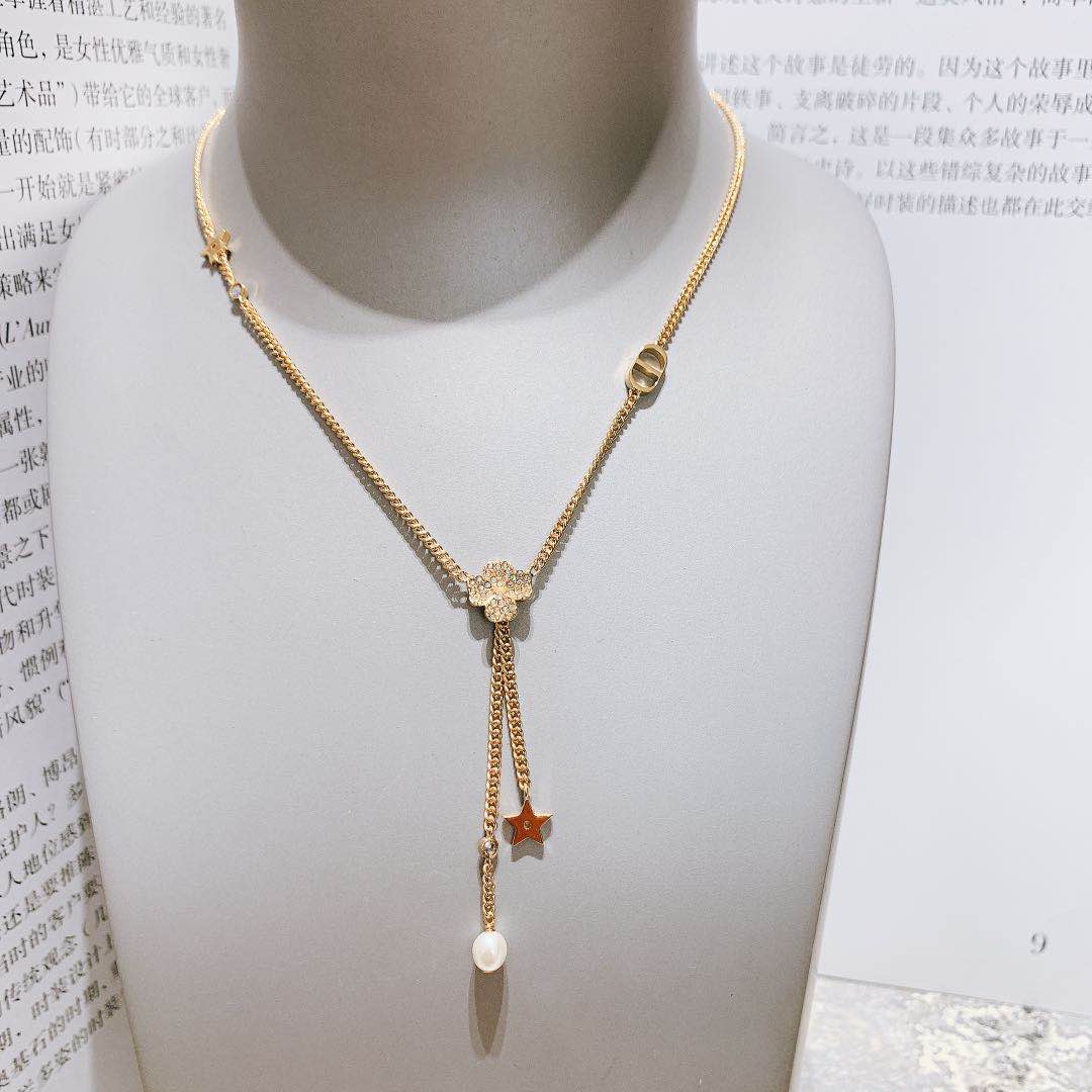 CDN337 CD Swarovski crystal Four Leaf Clover Necklace - ccjewelryacc