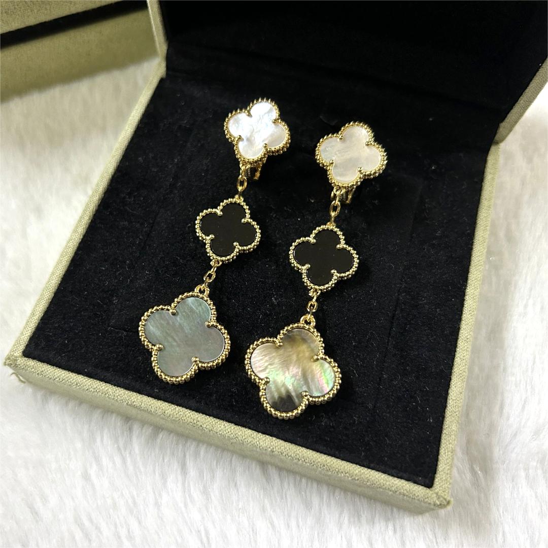 VCE035 VCA Magic Alhambra stud earring clip 3 motifs - ccjewelryacc