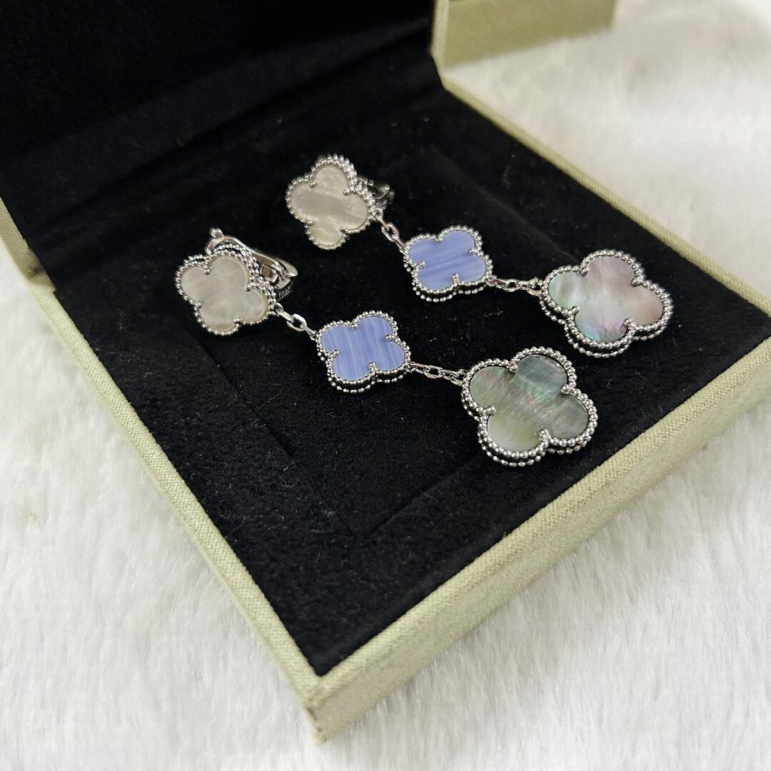 VCE036 VCA Magic Alhambra stud earring clip 3 motifs - ccjewelryacc