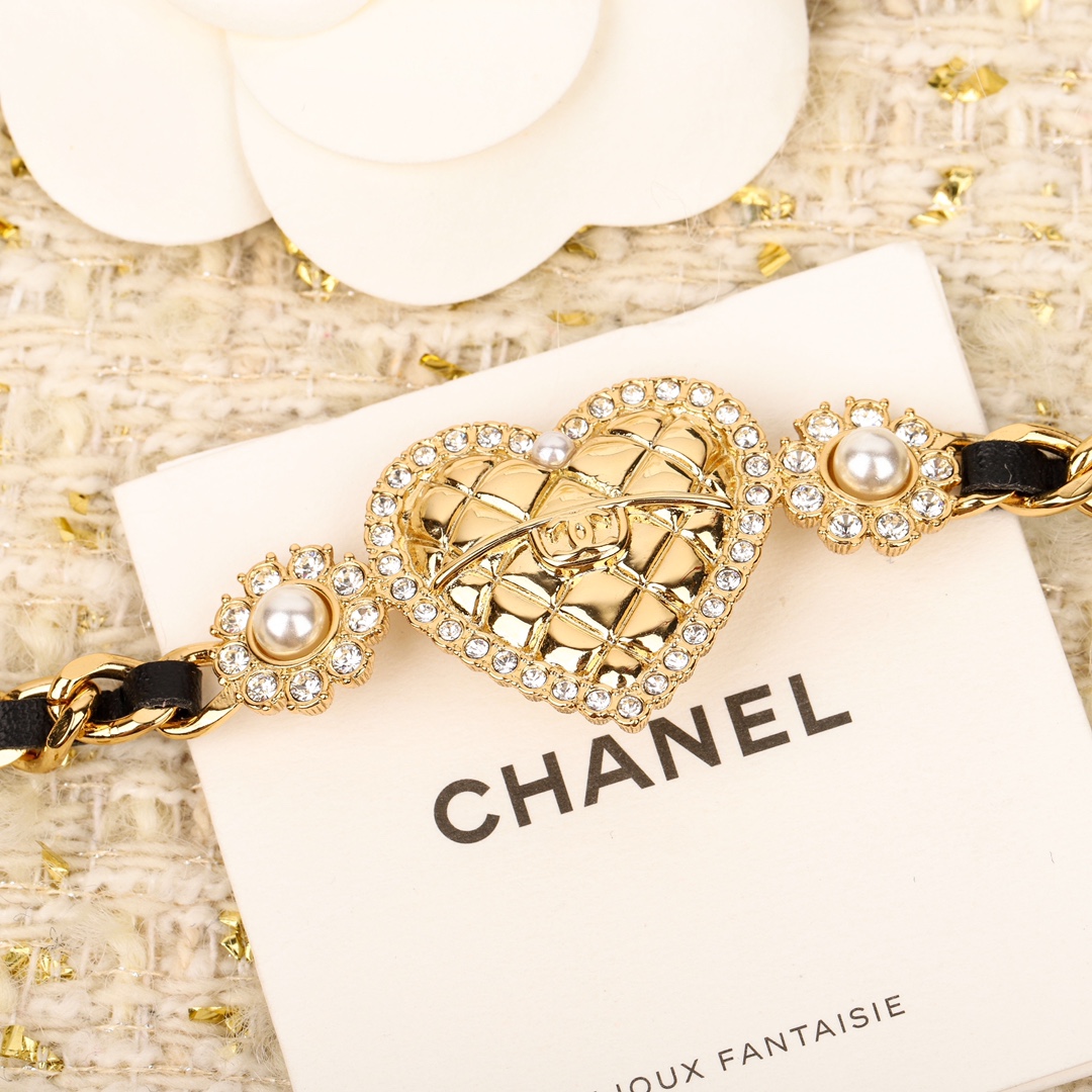 CCN440 24A metal and leather heart choker necklace - ccjewelryacc