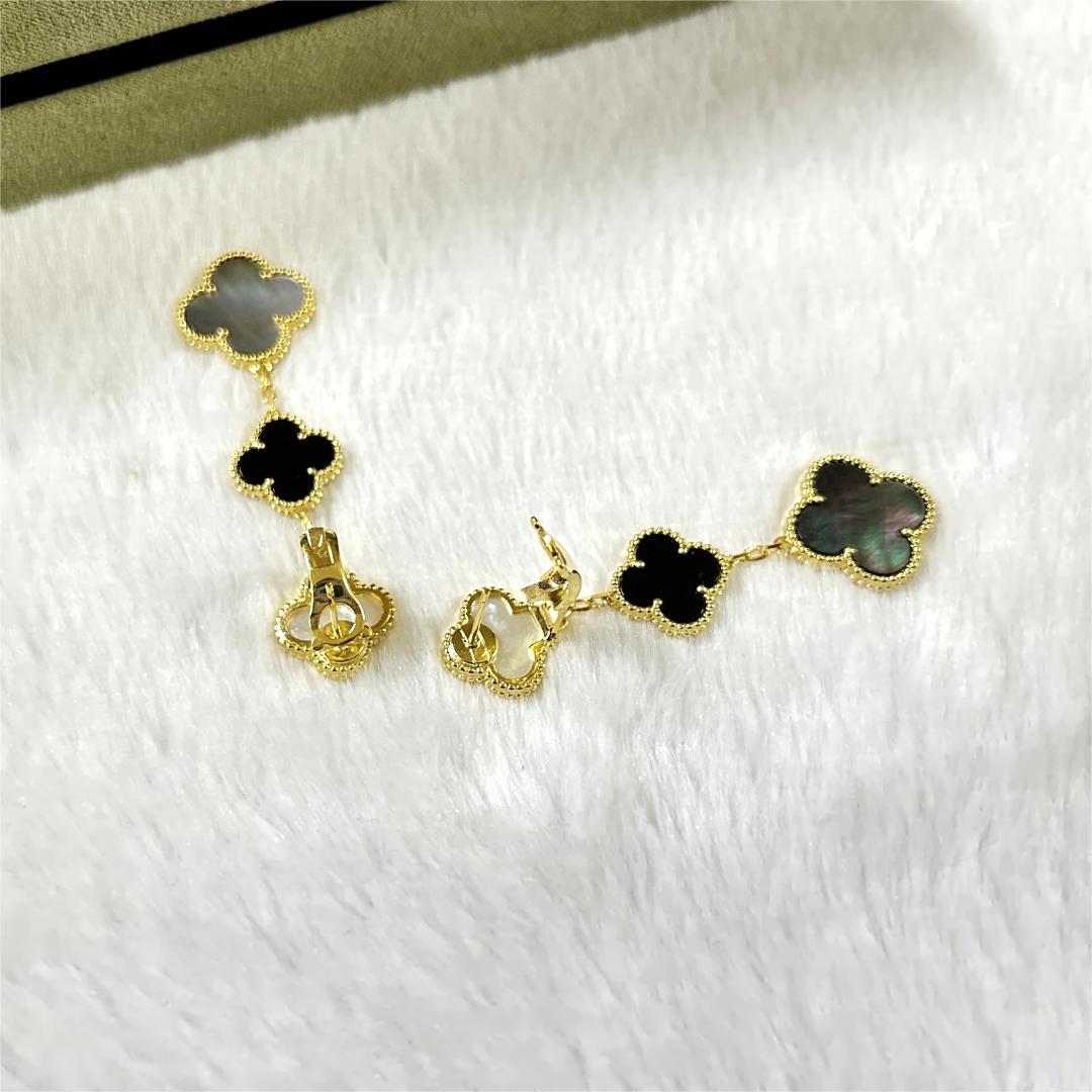 VCE035 VCA Magic Alhambra stud earring clip 3 motifs - ccjewelryacc