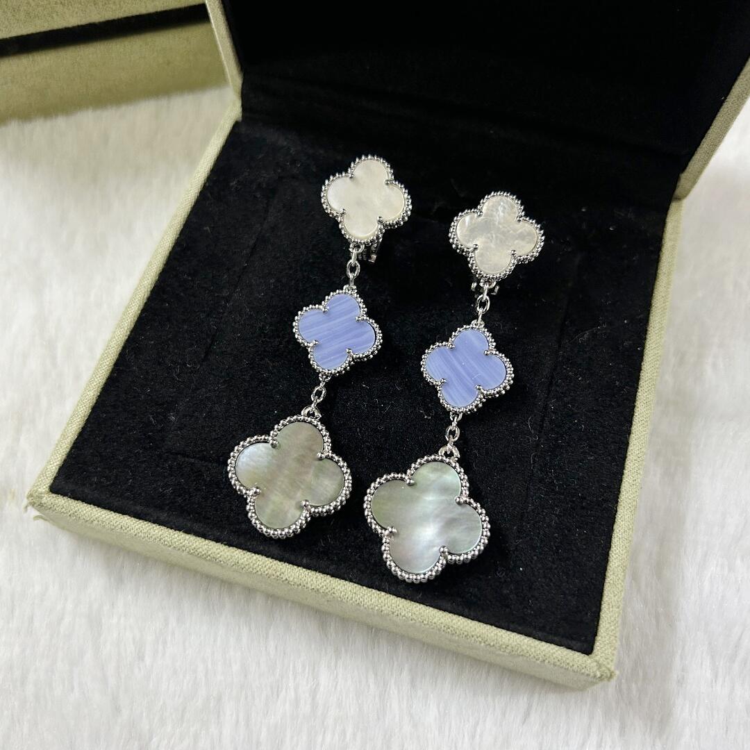 VCE036 VCA Magic Alhambra stud earring clip 3 motifs - ccfashionjewelry