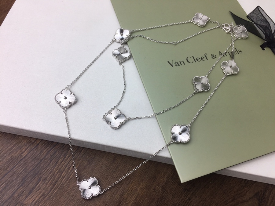 VCN026  VCA 10 motif vintage alhambra long necklace - ccjewelryacc