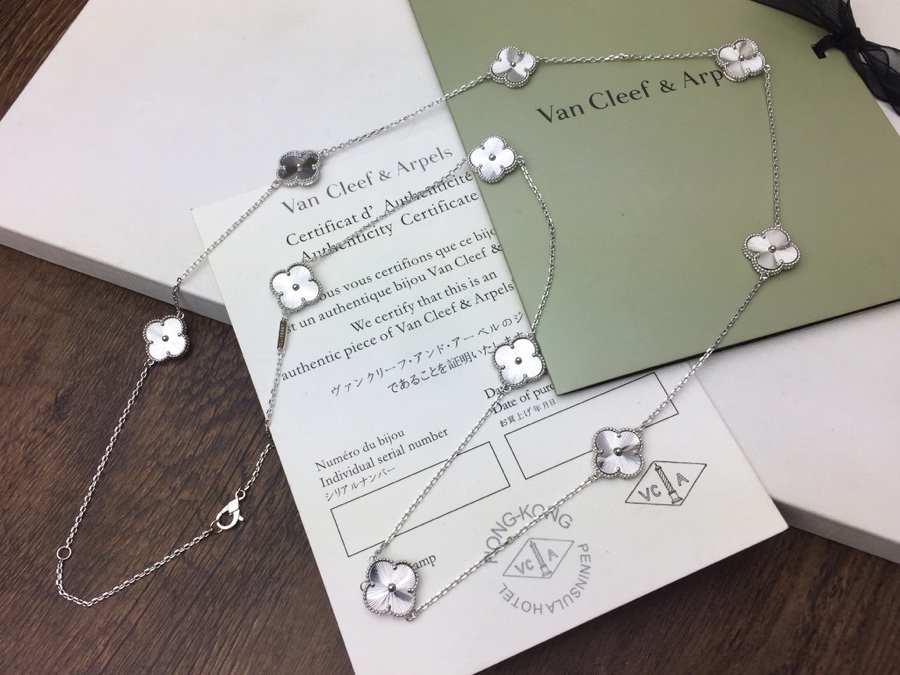 VCN026  VCA 10 motif vintage alhambra long necklace - ccjewelryacc